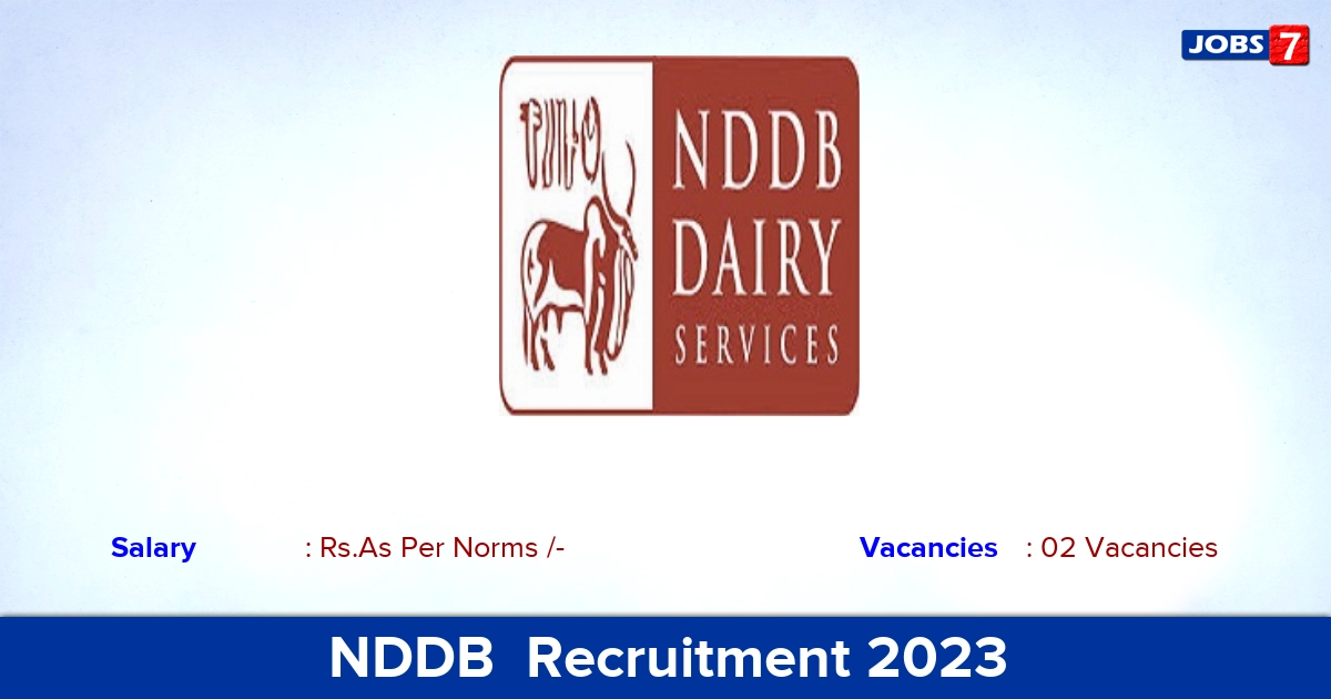 NDDB  Recruitment 2023 - Project Assistant Jobs, Online Application!