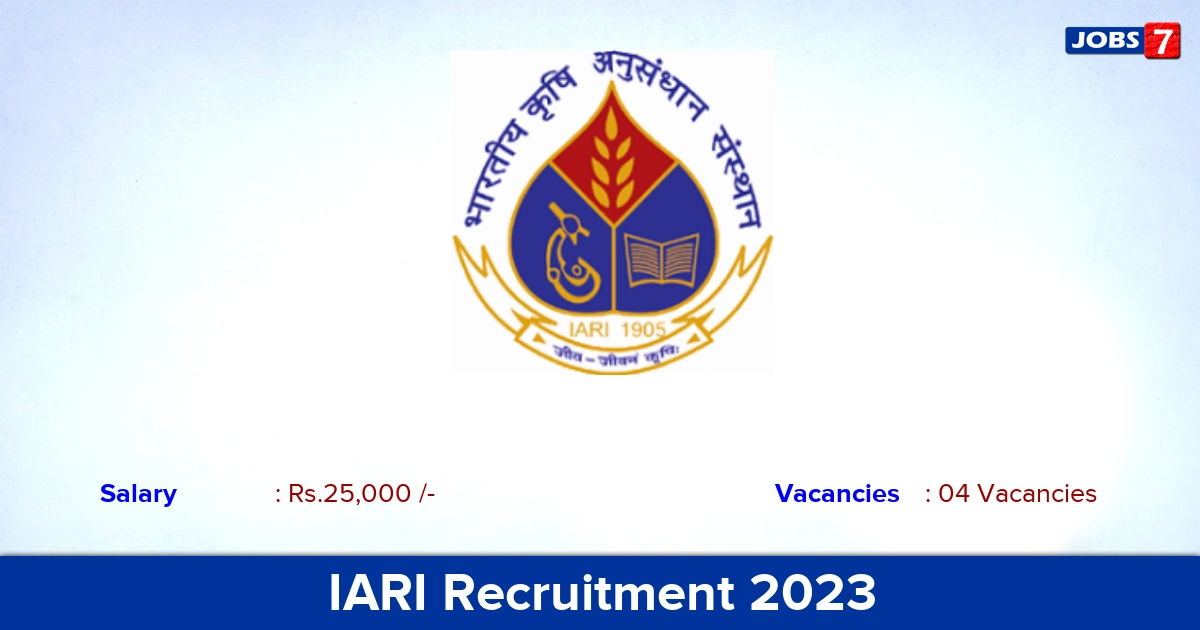 IARI Recruitment 2023 - Young Professional Jobs, Apply Through E-Mail!