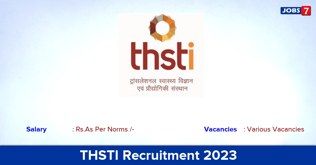 THSTI Recruitment 2023 -  Executive Director Jobs, Apply Offline!