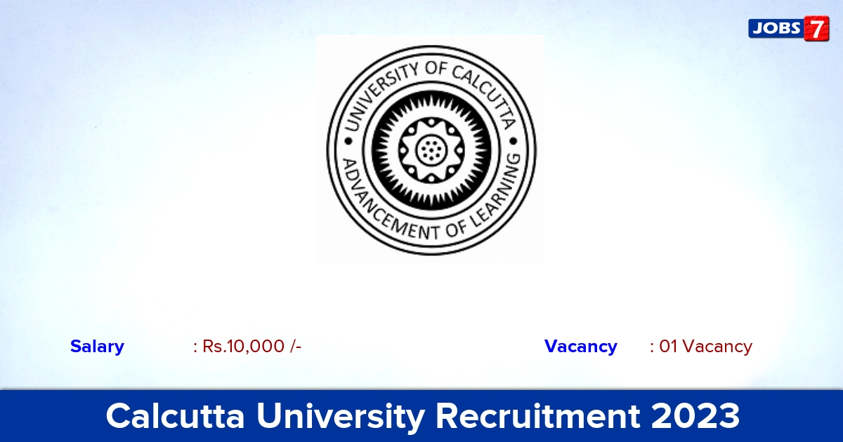 Calcutta University Recruitment 2023 - Apply Online for Research Assistant Jobs!