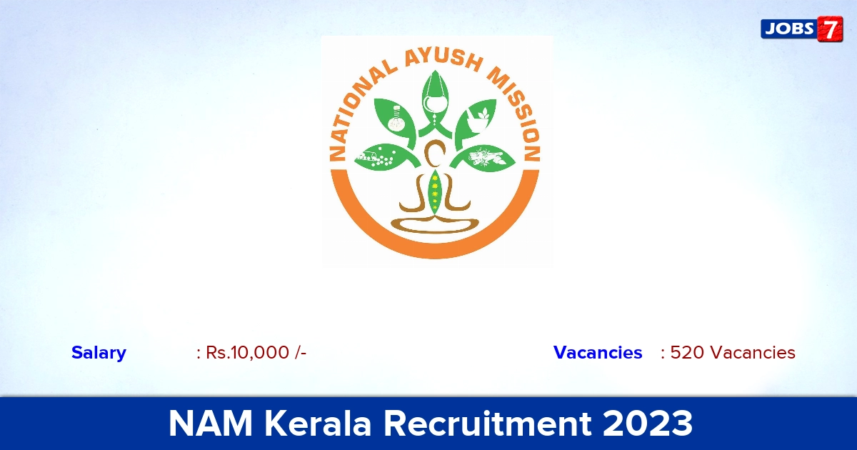 NAM Kerala Recruitment 2023 - Multi-Purpose Worker Jobs, 520 Vacancies!