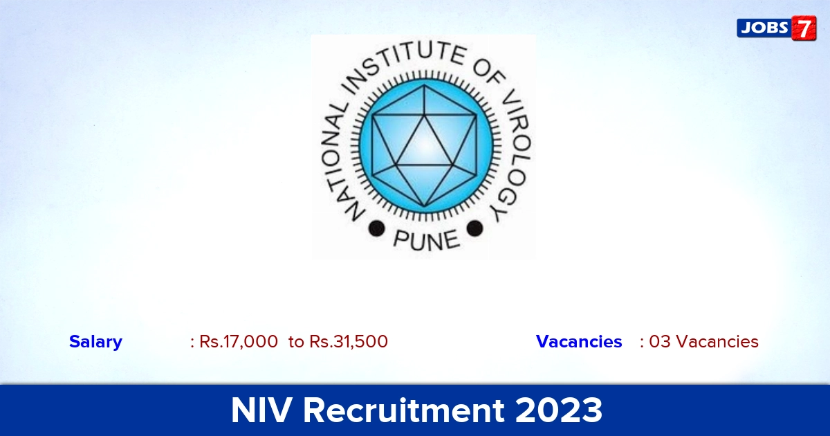 NIV Recruitment 2023 - Project Staff Nurse Jobs, Walk in Interview!