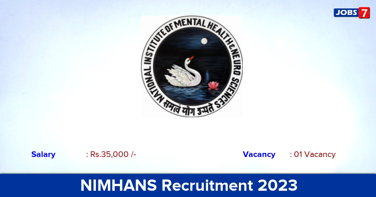 NIMHANS Recruitment 2023 - Senior Research Fellow Jobs, Apply Now! NIMHANS Recruitment 2023 - Senior Research Fellow Jobs, Apply Now!
