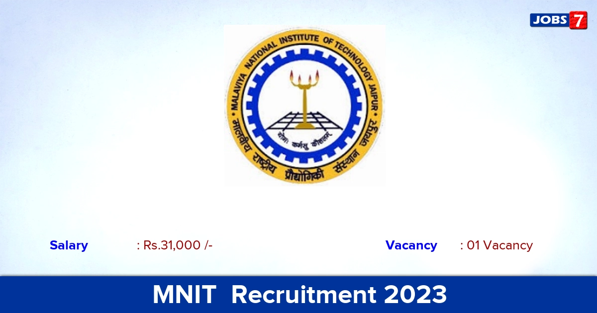 MNIT  Recruitment 2023 - Junior Research Fellow Jobs, Apply Online!