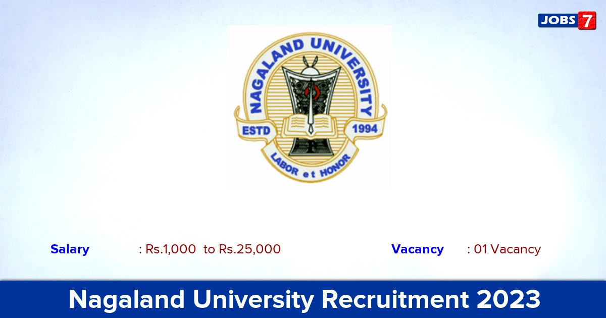 Nagaland University Recruitment 2023 - Apply Offline for Guest Faculty Jobs!