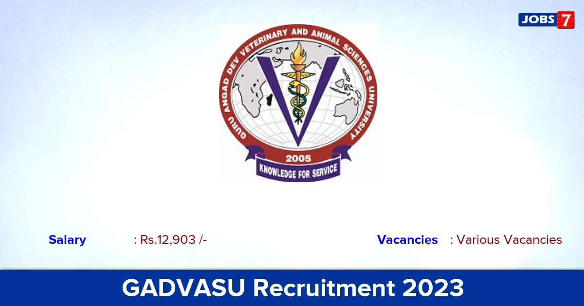GADVASU Recruitment 2023 - Apply Offline for 3D Modal Designer Jobs!