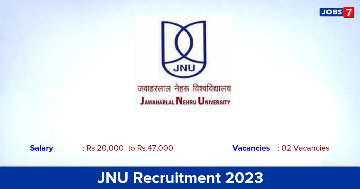 JNU Recruitment 2023 - Research Associate Jobs, Apply Through E-Mail!