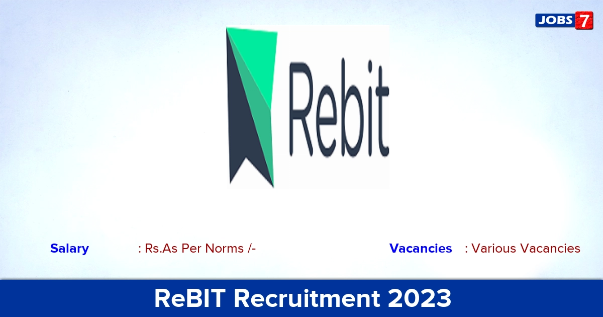 ReBIT Recruitment 2023 - Manager-Project Jobs, Apply Online!