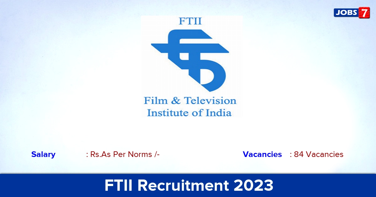 FTII Recruitment 2023 - Laboratory Technician Jobs, Online Application!