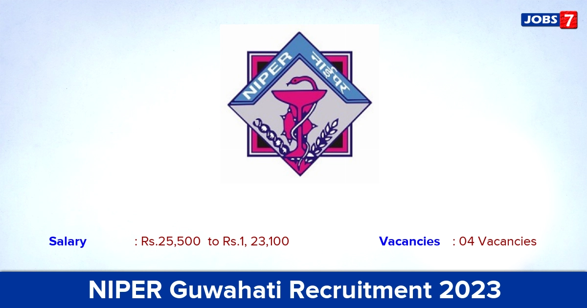 NIPER Guwahati Recruitment 2023 -  Associate Professor Jobs, Apply Offline!