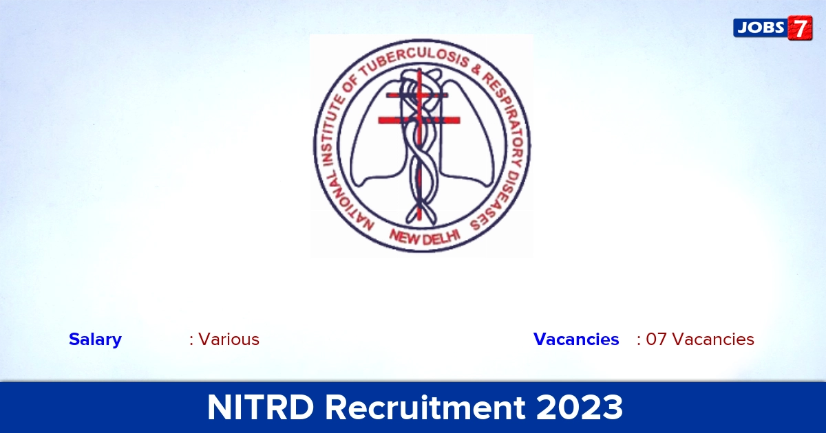 NITRD Recruitment 2023 - Senior Resident Jobs, Click Here!