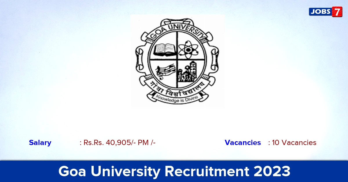 Goa University Recruitment 2023 - Apply Online for 10 Junior Programmer Jobs!