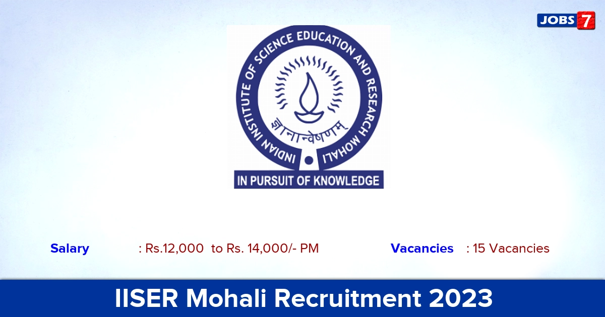 IISER Mohali Recruitment 2023 - Apply Offline for 15 Trade Apprentice Jobs!