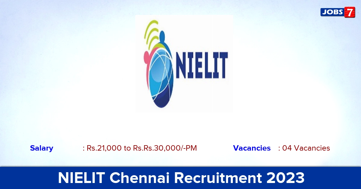 NIELIT Chennai Recruitment 2023 - Apply Online for Resource Person Jobs!