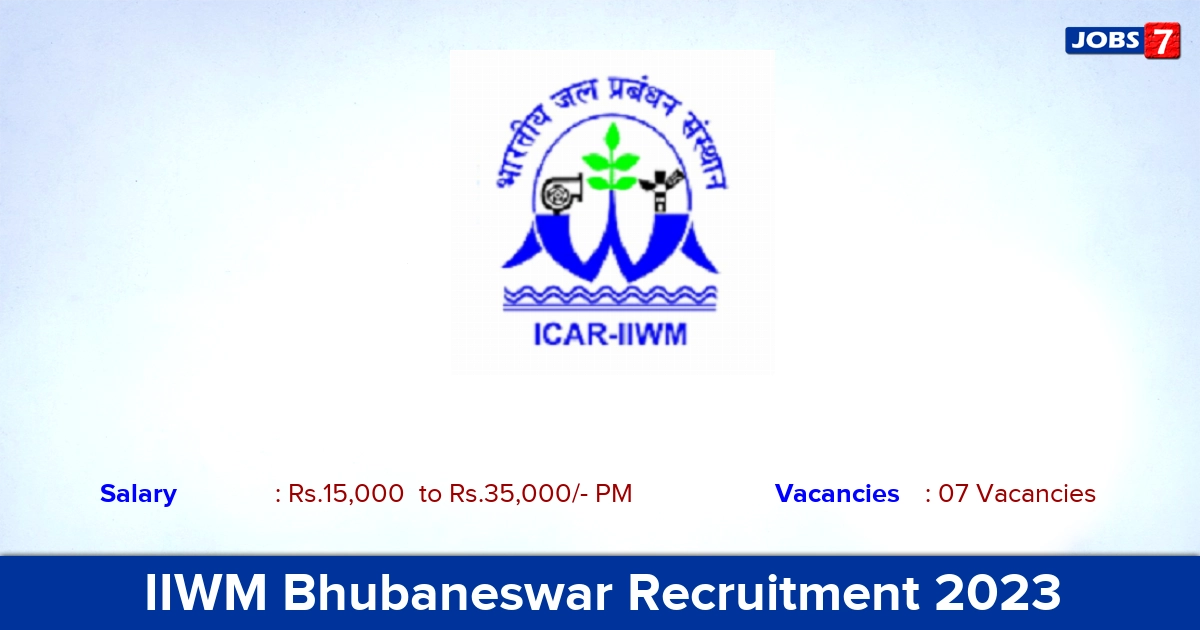 IIWM Bhubaneswar Recruitment 2023 - Apply Offline for SRF Jobs!