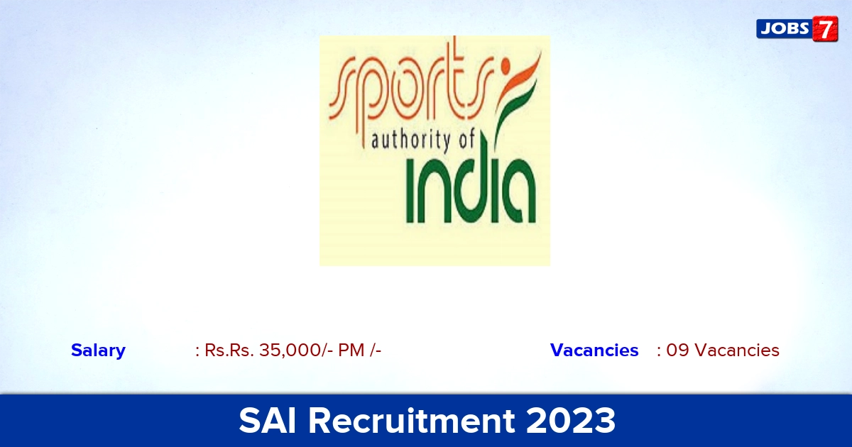 SAI Recruitment 2023 - Apply Offline for Therapist Jobs!