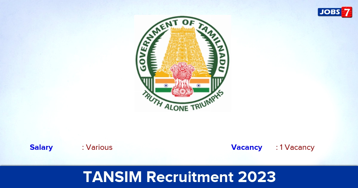 TANSIM Recruitment 2023 - Apply Online for Head (Incubation) Jobs