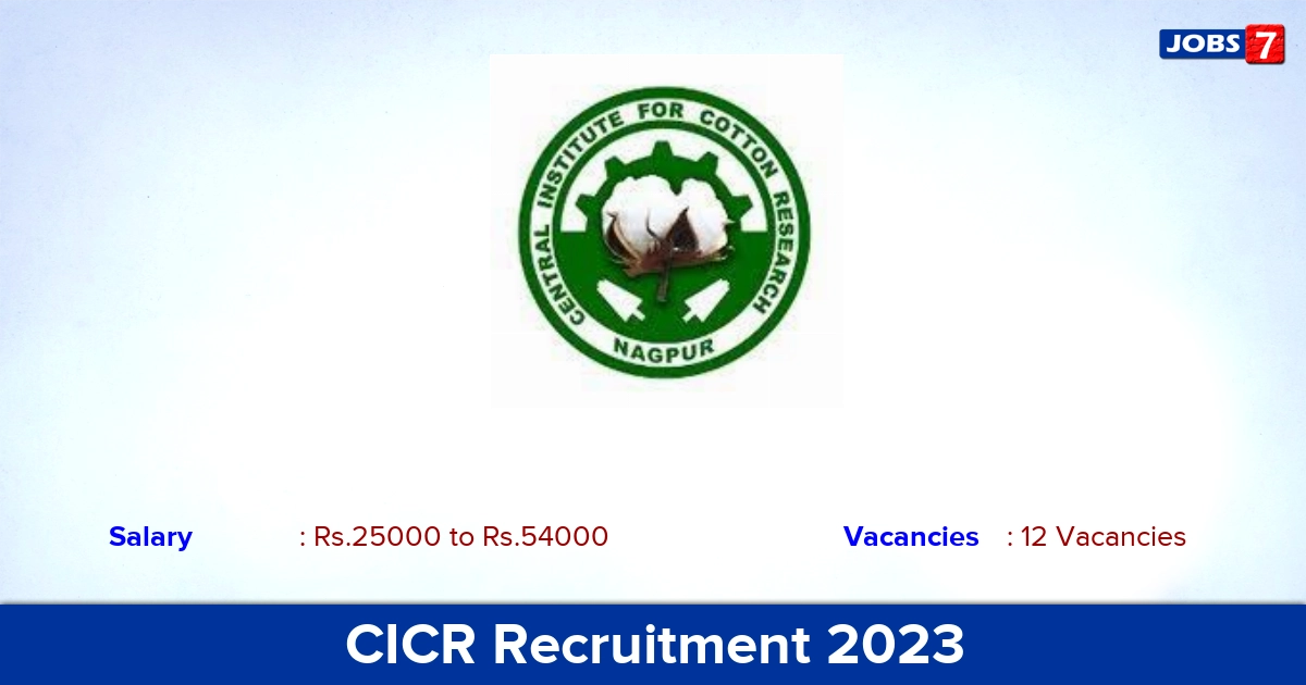 CICR Recruitment 2023 - Apply Offline for 12 YP, Research Associate Vacancies