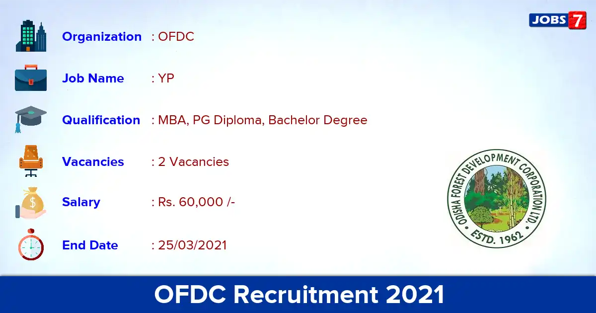 OFDC Recruitment 2021 - Apply for Young Professional Jobs