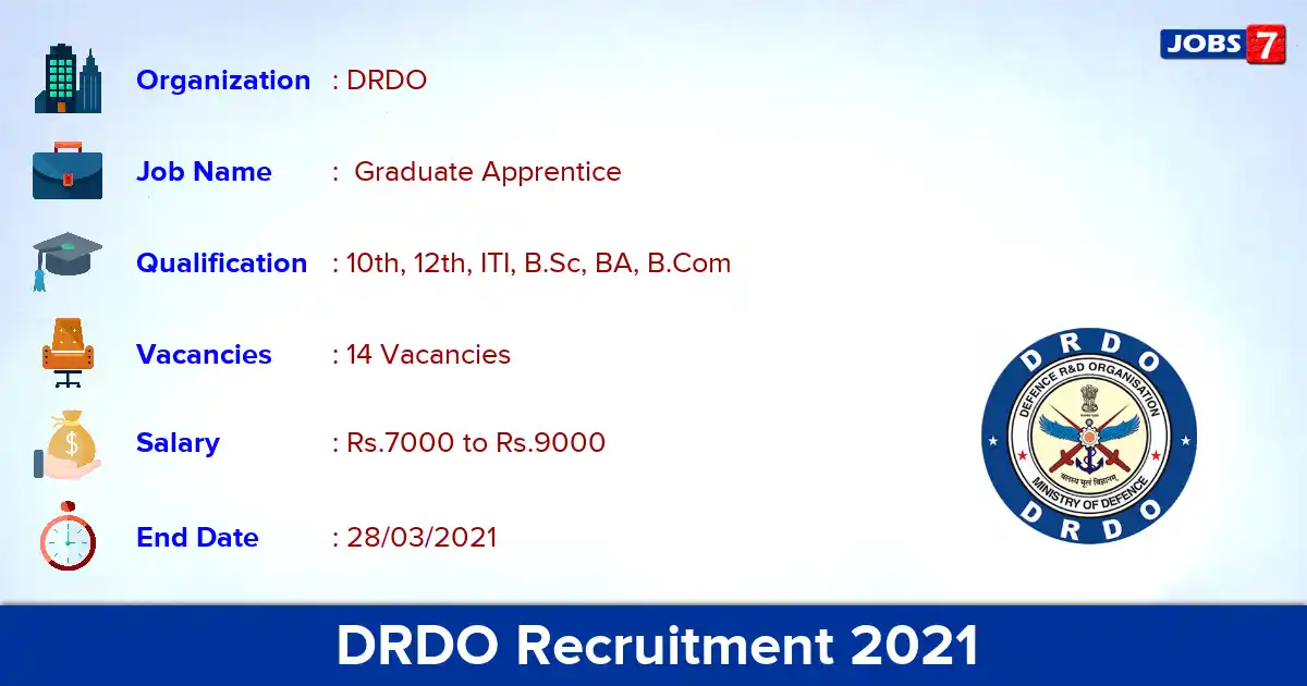 DRDO NMRL Recruitment 2021 - Apply for 14  Graduate Apprentice vacancies