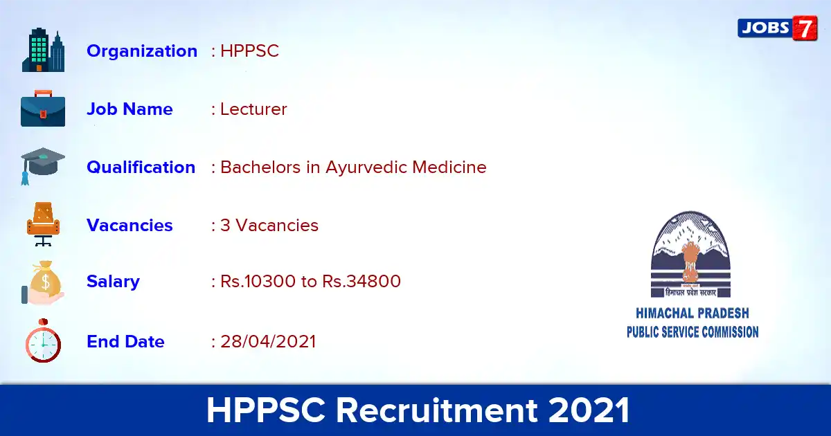 HPPSC Recruitment 2021 - Apply Online for Lecturer Jobs