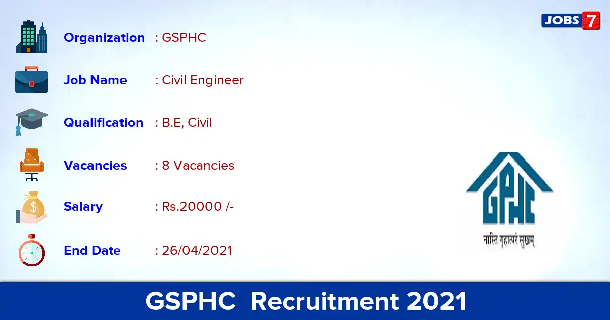 GSPHC  Recruitment 2021 - Apply Offline for Civil Engineer Jobs