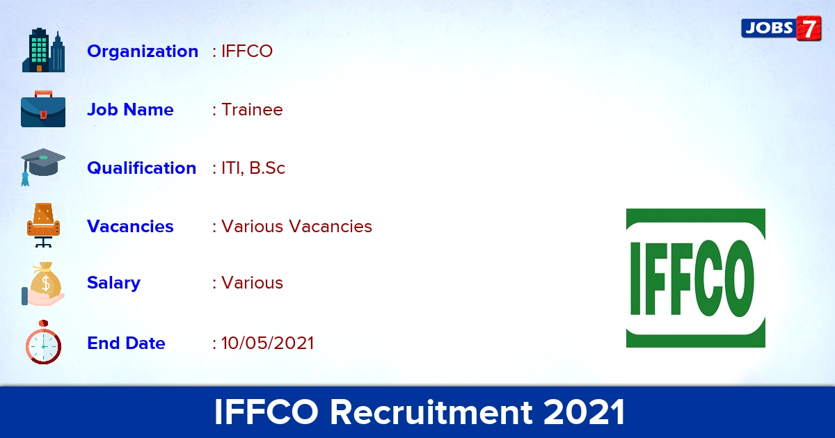 IFFCO Recruitment 2021 - Apply Online for Trainee vacancies