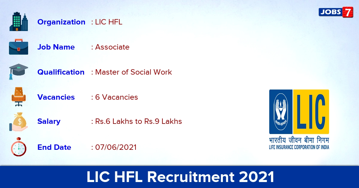 LIC HFL Recruitment 2021 - Apply Online for Associate Jobs