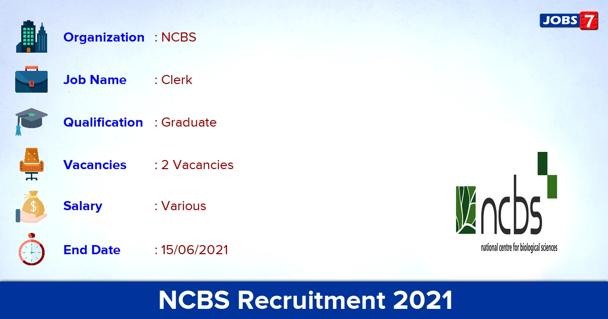 NCBS Recruitment 2021 - Apply Online for Clerk Jobs NCBS Recruitment 2021 - Apply Online for Clerk Jobs
