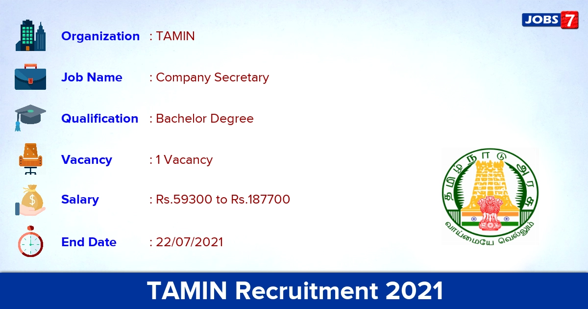 TAMIN Recruitment 2021 - Apply Offline for Company Secretary Jobs