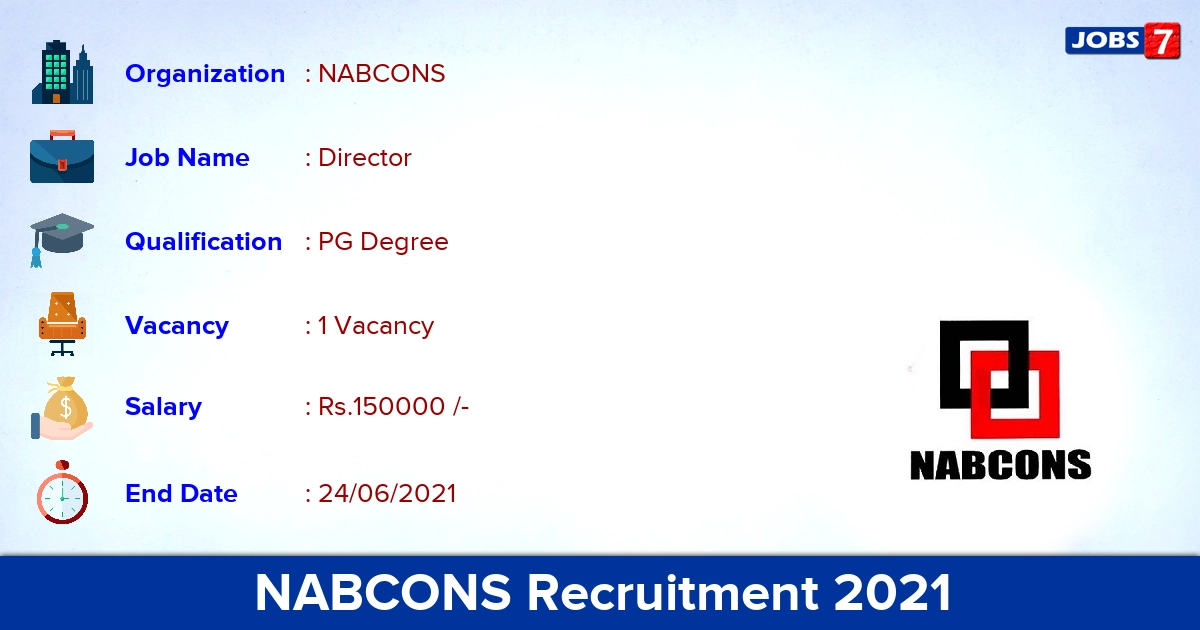 NABCONS Recruitment 2021 - Apply Online for Programme Director Jobs