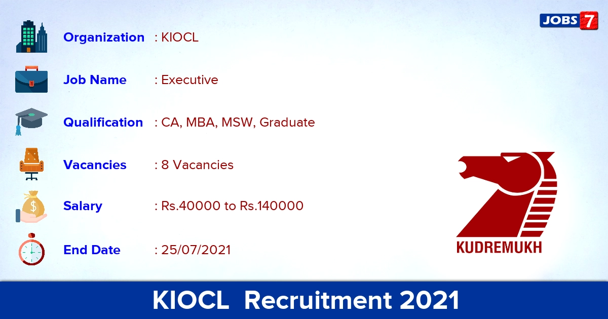 KIOCL  Recruitment 2021 - Apply Online for Executive Trainee Jobs