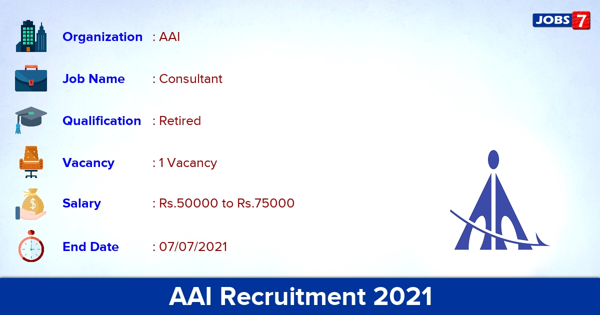 AAI Recruitment 2021 - Apply Online for Consultant Jobs