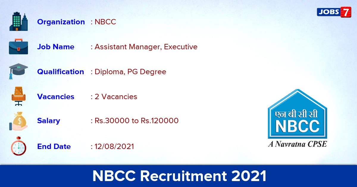 NBCC Recruitment 2021 - Apply Online for Assistant Manager, Executive Jobs