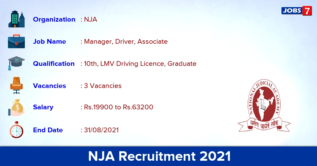 NJA Recruitment 2021 - Apply Offline for Law Associate Jobs