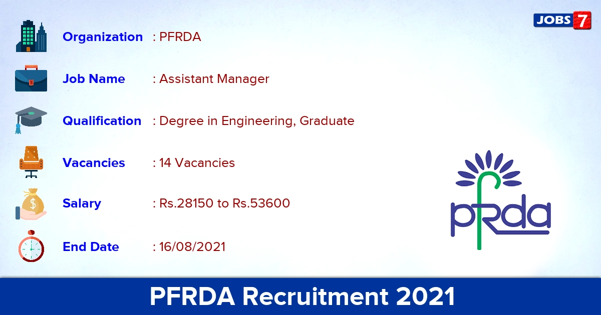 PFRDA Recruitment 2021 - Apply Online for 14 Assistant Manager Vacancies