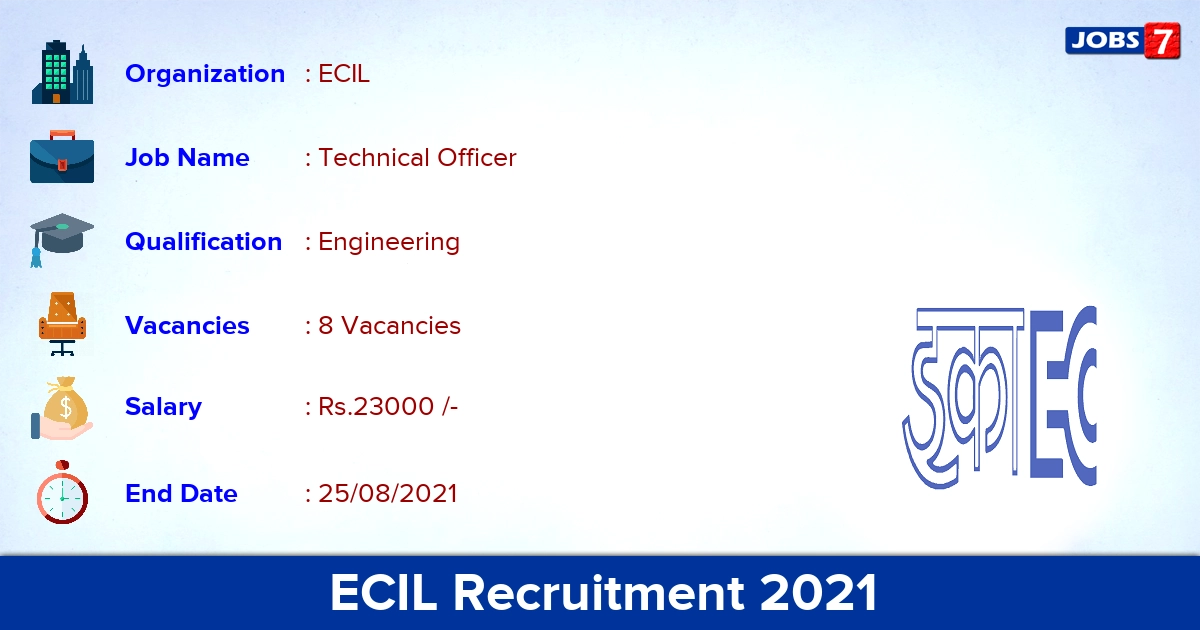ECIL Recruitment 2021 - Apply Online for Technical Officer Jobs