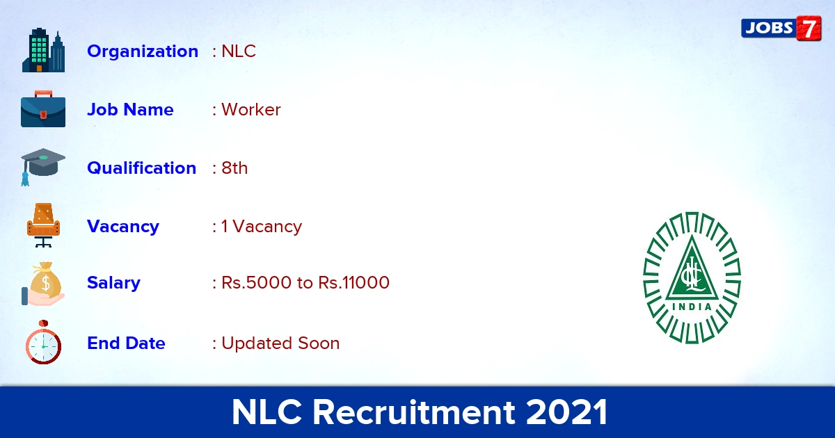 NLC Recruitment 2021 - Apply Online for Sheet Metal Worker Jobs