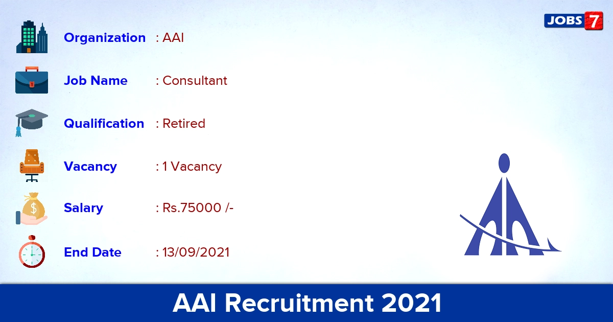 AAI Recruitment 2021 - Apply Online for Consultant Jobs