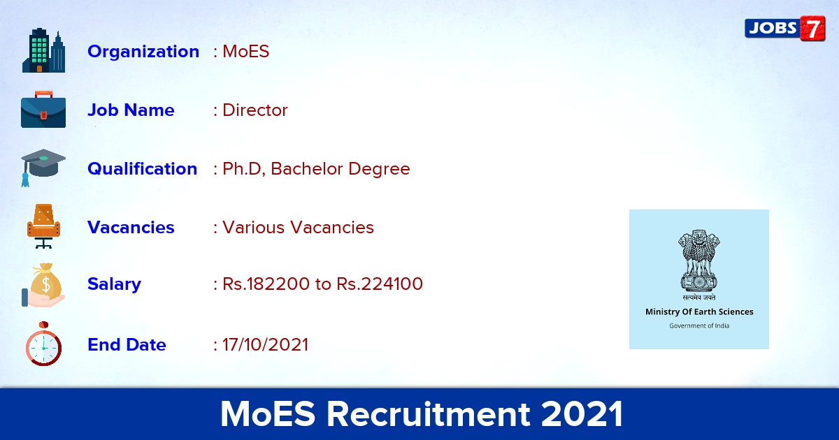 MoES Recruitment 2021 - Apply Offline for Director Vacancies