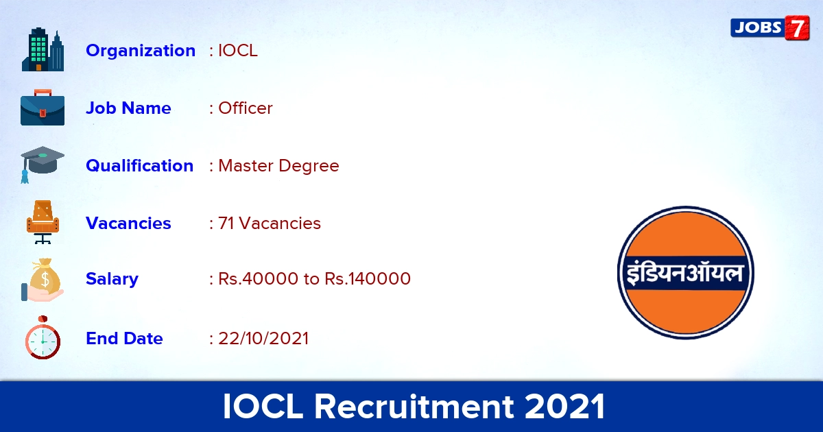 IOCL Recruitment 2021 - Apply Online 71 Assistant Quality Control Vacancies