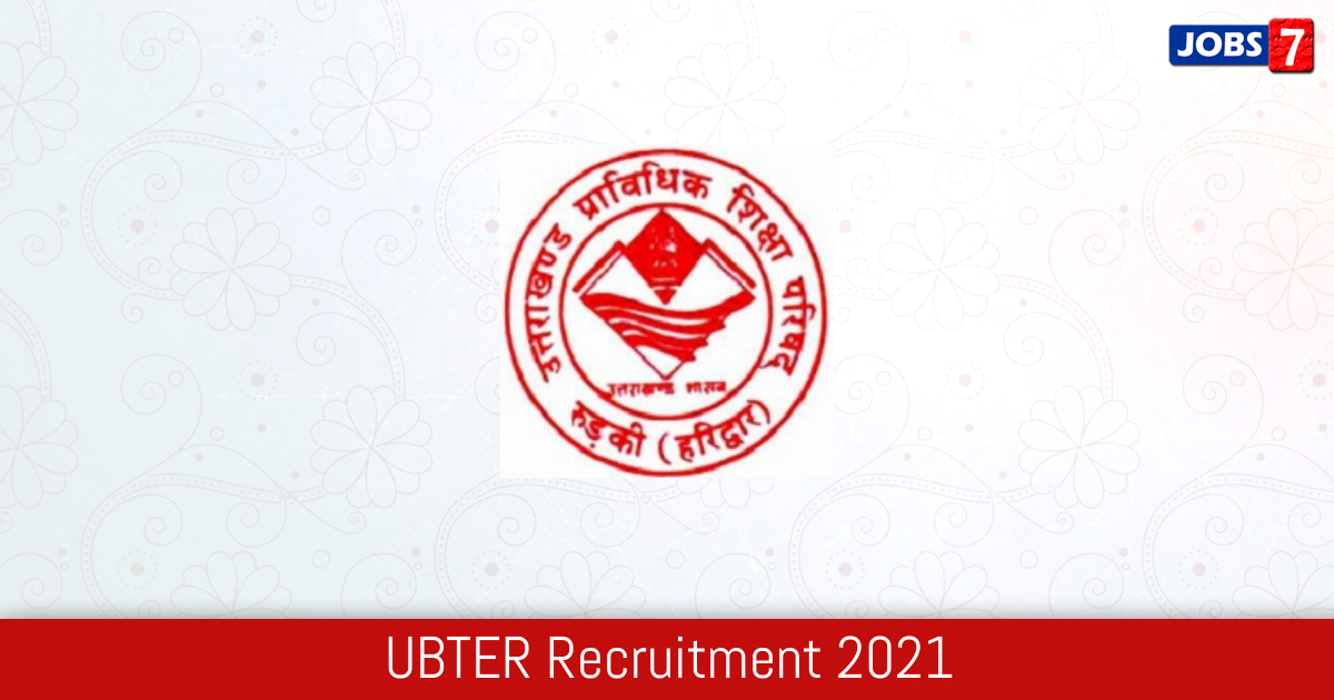 UBTER Recruitment 2024:  Jobs in UBTER | Apply @ www.ubter.in
