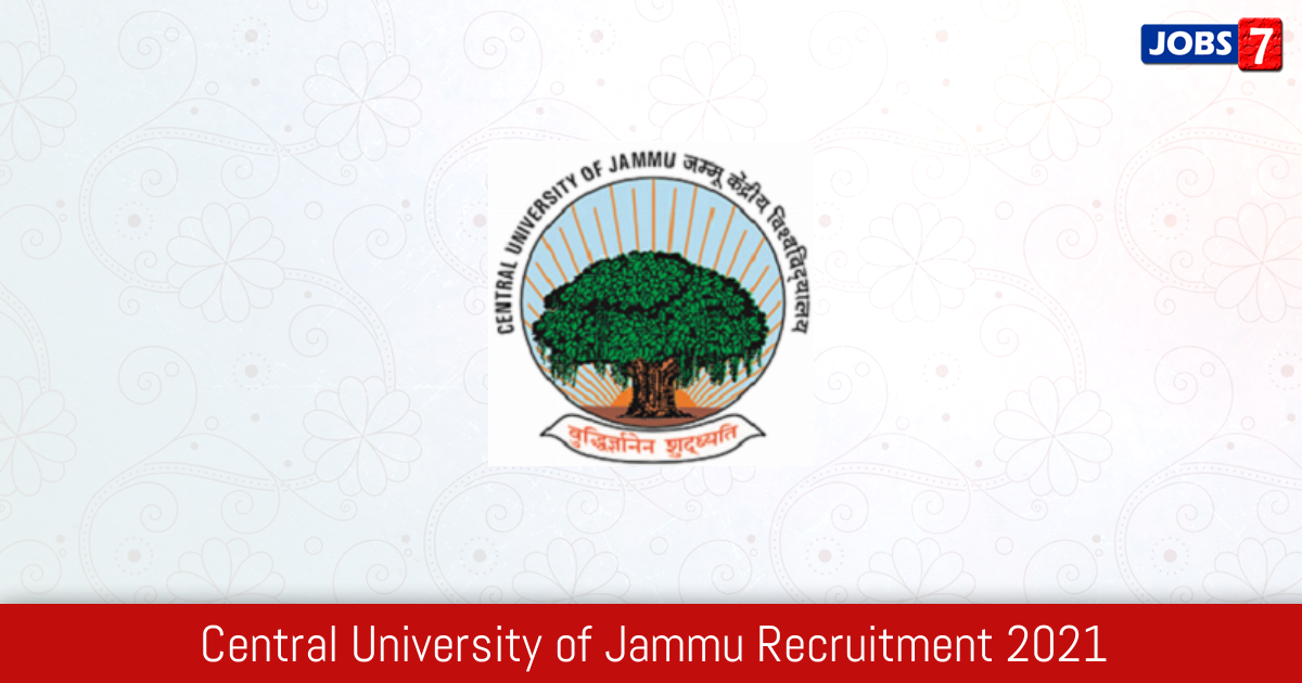 Central University of Jammu Recruitment 2024: 1 Jobs in Central University of Jammu | Apply @ cujammu.ac.in