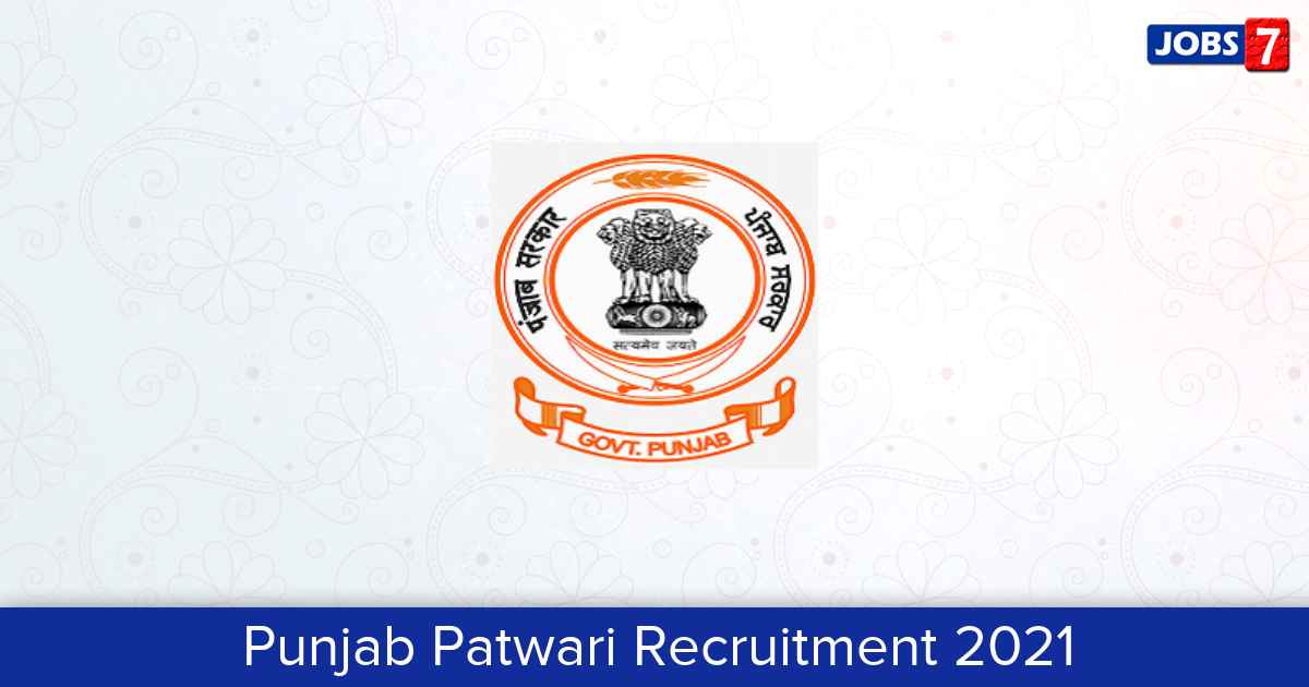 Punjab Patwari Recruitment 2024:  Jobs in Punjab Patwari | Apply @ sssb.punjab.gov.in