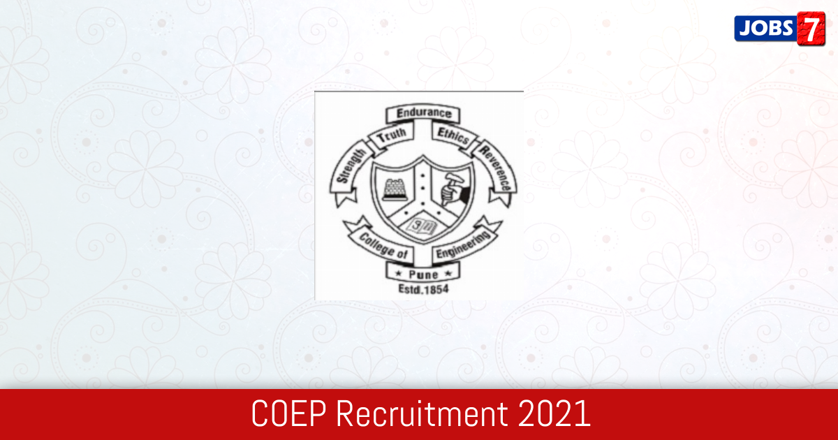 COEP Recruitment 2024:  Jobs in COEP | Apply @ www.coep.org.in