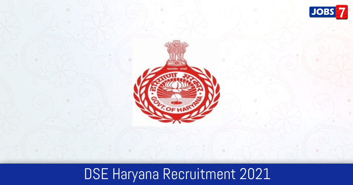 DSE Haryana Recruitment 2024:  Jobs in DSE Haryana | Apply @ www.schooleducationharyana.gov.in