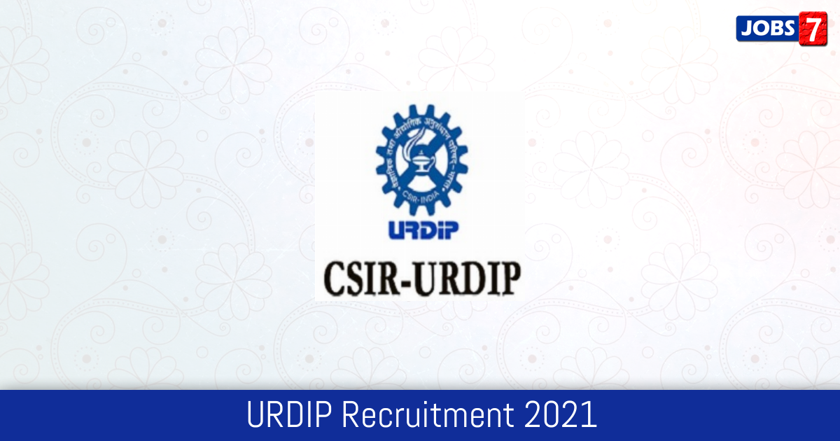 URDIP Recruitment 2024:  Jobs in URDIP | Apply @ urdip.res.in