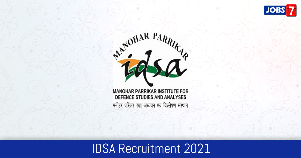 IDSA Recruitment 2024:  Jobs in IDSA | Apply @ idsa.in
