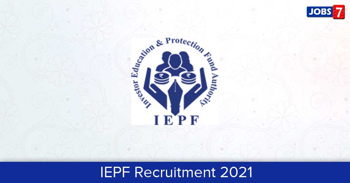 IEPF Recruitment 2024:  Jobs in IEPF | Apply @ www.iepf.gov.in