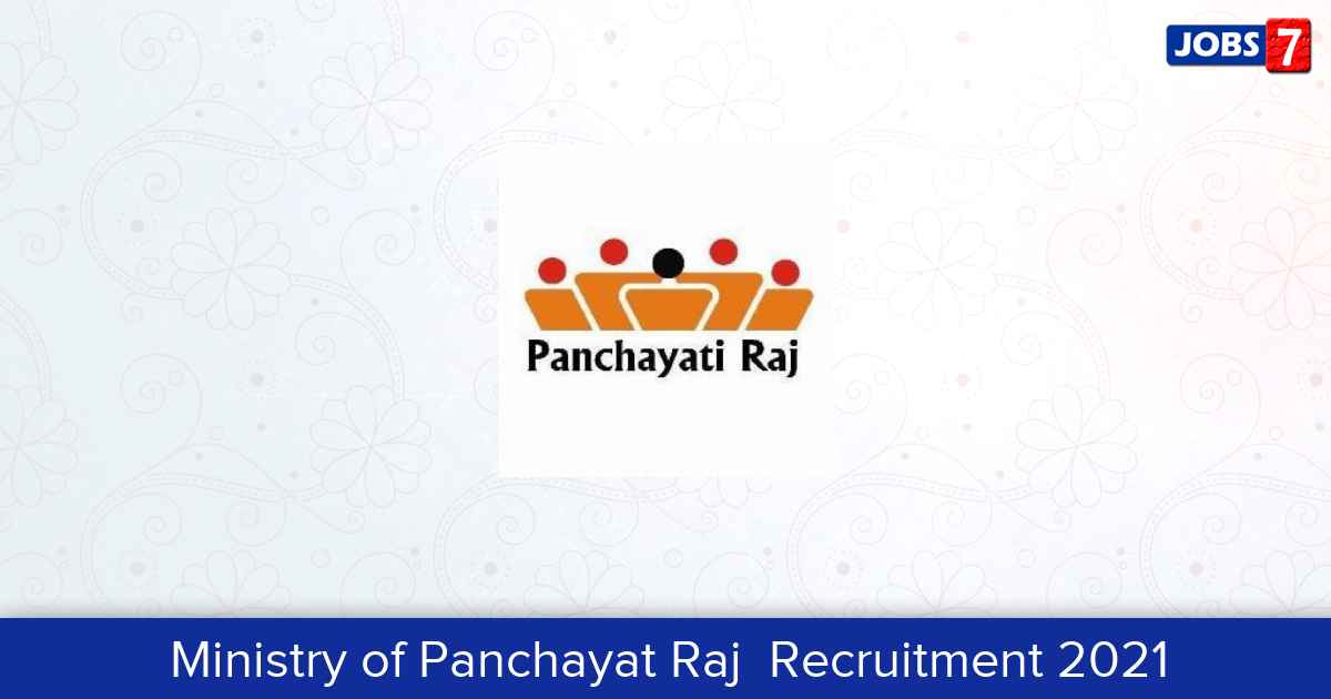 Ministry of Panchayat Raj Recruitment 2024:  Jobs in Ministry of Panchayat Raj | Apply @ www.panchayat.gov.in